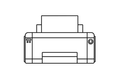 Black ink printer icon, outline style