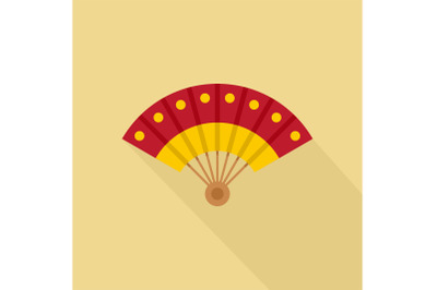 Hand fan icon, flat style