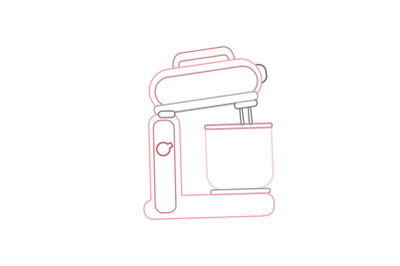 Kitchen Mixer Color Line Icon