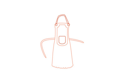 Kitchen Apron Color Line Icon