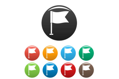 Flag icons set color vector