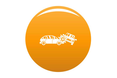 Crashed car icon vector orange