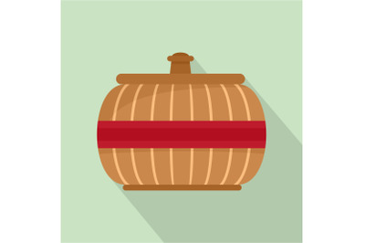 Asia vase icon, flat style