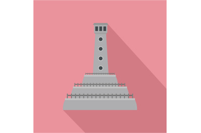 Stone lighthouse icon, flat style