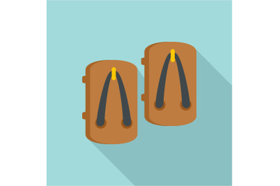 Asian slippers icon, flat style