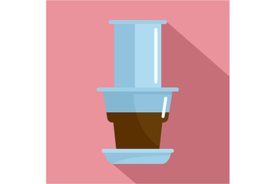 Asian crockery icon, flat style