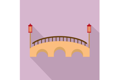 Bridge icon, flat style