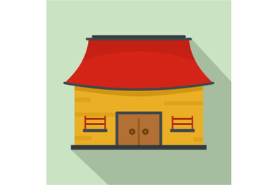 Vietnam house icon, flat style