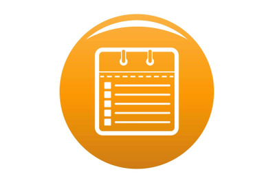Calendar list icon vector orange