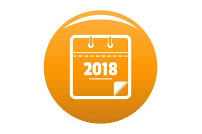 Calendar new year icon vector orange