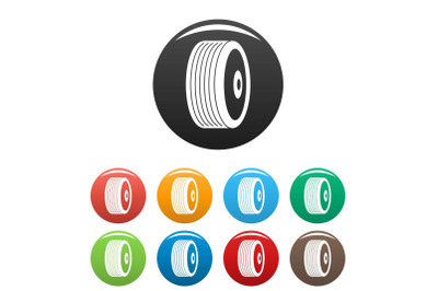 Disk icons set color vector