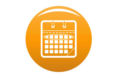 Calendar day icon vector orange
