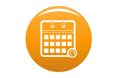 Calendar mobile icon vector orange