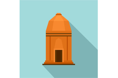 Asian temple icon, flat style