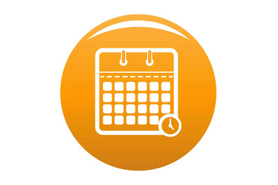 Calendar time icon vector orange