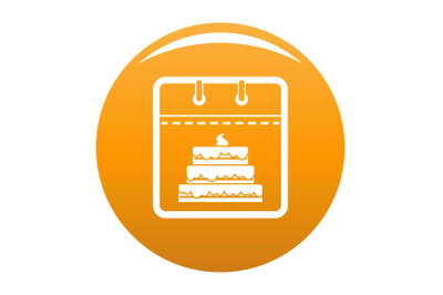 Calendar birthday icon vector orange