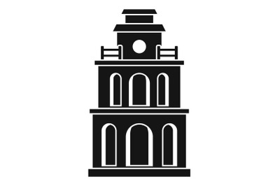 Taiwan clock building icon, simple style