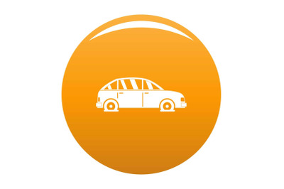 Car in water icon vector orange