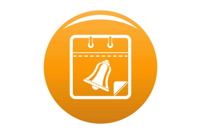 Calendar school icon vector orange