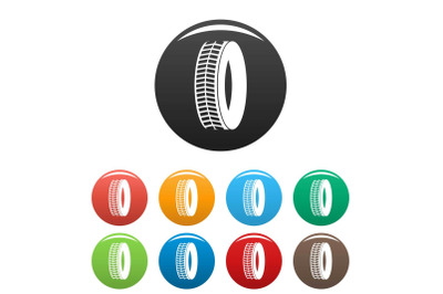 Protector icons set color vector