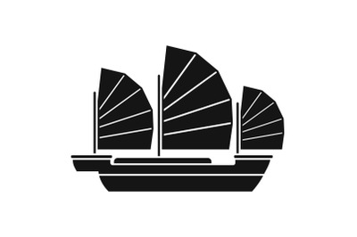 China ship icon, simple style