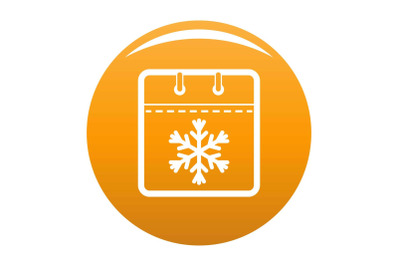 Calendar winter icon vector orange