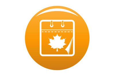 Calendar autumn icon vector orange
