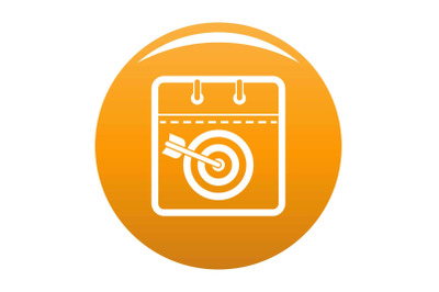 Calendar target icon vector orange