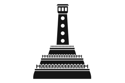 Stone lighthouse icon, simple style