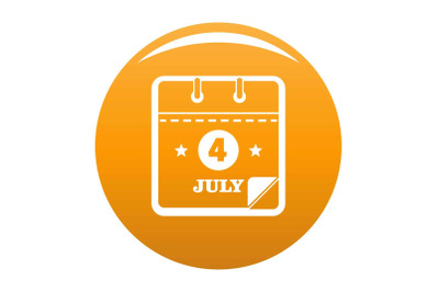 Calendar fourth july icon vector orange