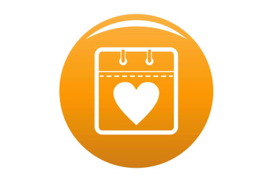 Calendar valentine day icon vector orange