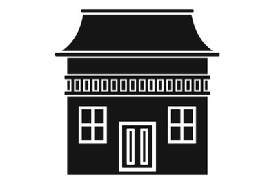 Wood house icon, simple style