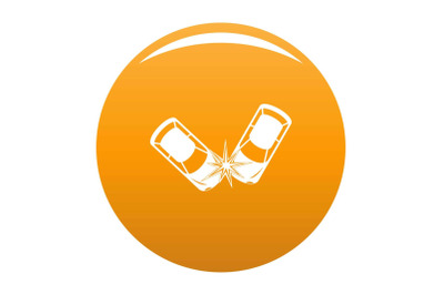 Hard collision icon vector orange