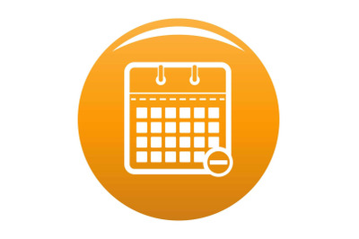 Calendar page icon vector orange