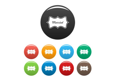 Celebration label icons set color vector