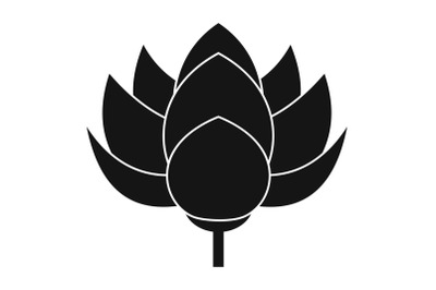 Lotus flower icon, simple style