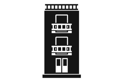 Two floor house icon, simple style