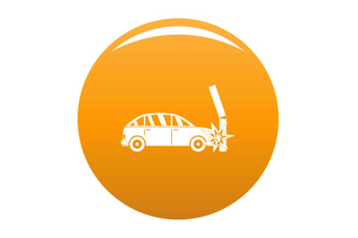 Crashed pillar icon vector orange