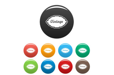 Style label icons set color vector