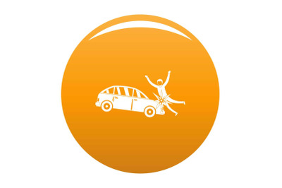 Knock down icon vector orange