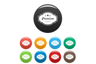 Best premium label icons set color vector