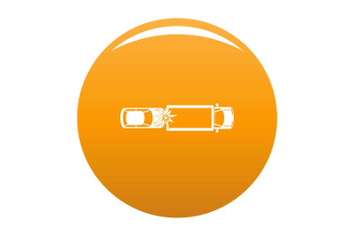Car injury icon vector orange