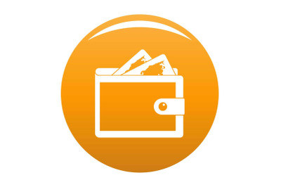 Purse icon vector orange