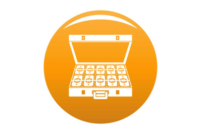 Suitcase money icon vector orange