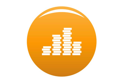 Bundle coin icon vector orange
