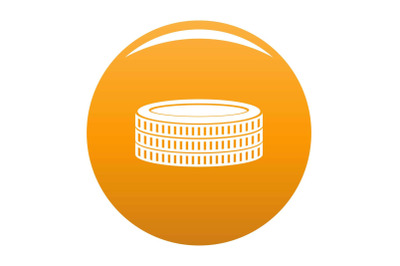 Gold coin icon vector orange