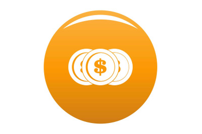 Making coin icon vector orange