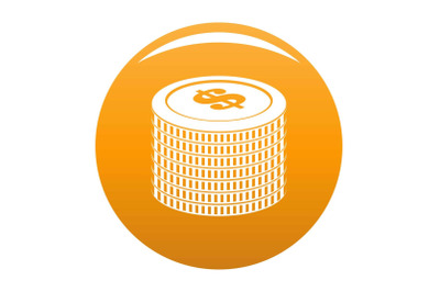 Investment coin icon vector orange