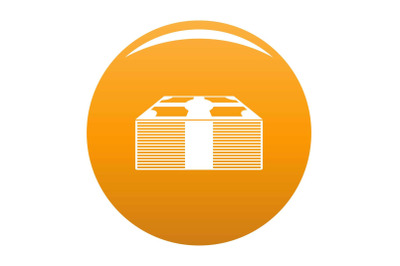 Investment money icon vector orange