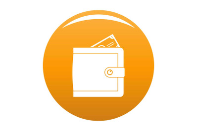 Purse pay icon vector orange